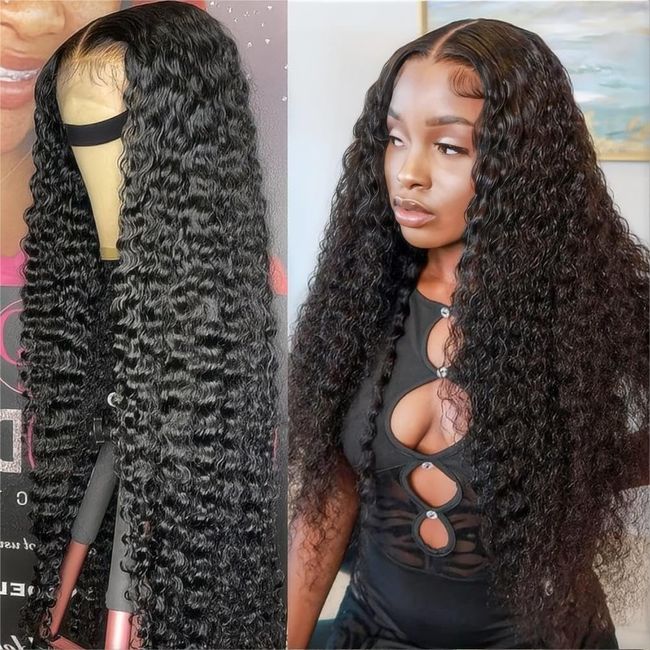 snv 5x5 HD Lace Closure Wigs Human Hair Wear and Go Glueless Wigs Human Hair Pre Plucked 180% Density Human Hair Glueless Wigs for Black Women Curly Human Hair Wig Natural Hairline(24Inch)