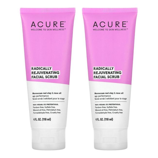 Acure Organics Radically Rejuvenating Facial Scrub 4 fl oz 118 ml Cruelty-Free,