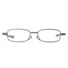Foster Grant Gavin Fold Flat Rectangular Reading Glasses, Gunmetal/Transparent, 48 mm + 3