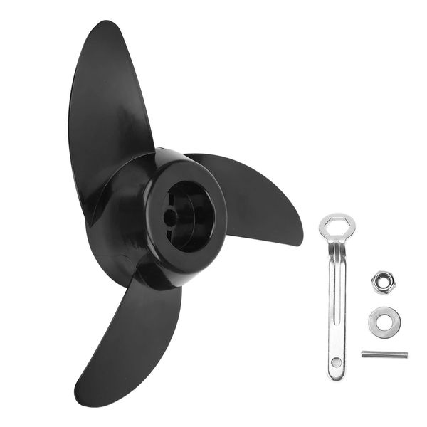 Aramox Bootsmotor Propeller, Elektrischer Außenbordpropeller Kit 3 Blätter Kunststoff Austausch des Außenbordpropellers für 28lb 36lb 46lb 12V 24V Trolling Motors Zubehör