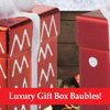 VFM - Red & White Gift Box Baubles 5cm Candy Cane (3 Pack) - Christmas Decorations