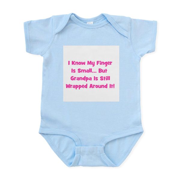 CafePress Grandpa Wrapped Around Finger Infant Creeper Infant Bodysuit Baby Romper