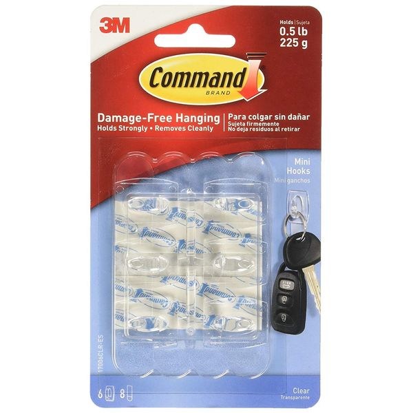 Quality 3M Hooks Transparent Plastics 6 Hook (Pack of 5)