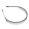 shefun JP159 Men's Headband, Iron, Wavy Shape, With Comb, Non-Slip, Painless, Black, Simple, Bangs, Hair Ornaments, Set of 2