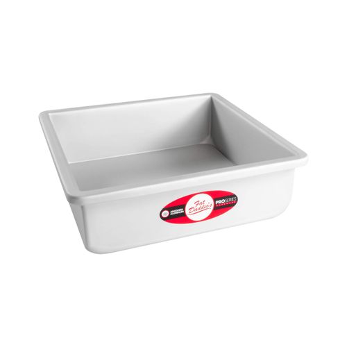 Fat Daddio's PSQCC-993 Removable Bottom Square Cake Pan, 9 x 9 x 3 Inch, Silver
