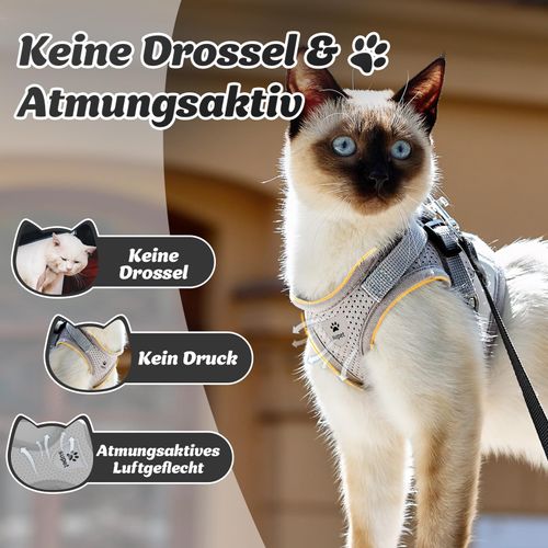 Supet Cat Harness, Harness for Cats, Escape Proof Puppy Harness, Soft Rabbit Harness with Lead for Kitten, Dogs, Chihuahua