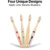 Sea Turtle Plant-Based Bristles, Bamboo Toothbrushes, Soft Natural Toothbrush for Kids, 4 Pack