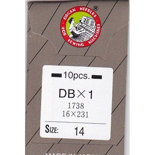 Organ Sewing Needles No. 14 Industrial (DB), 1 Bag (Pack of 10)