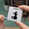 Azeeda 'Witch Cat Silhouette' Keyring Tape Measure/Spirit Level Tool (KM00026757)
