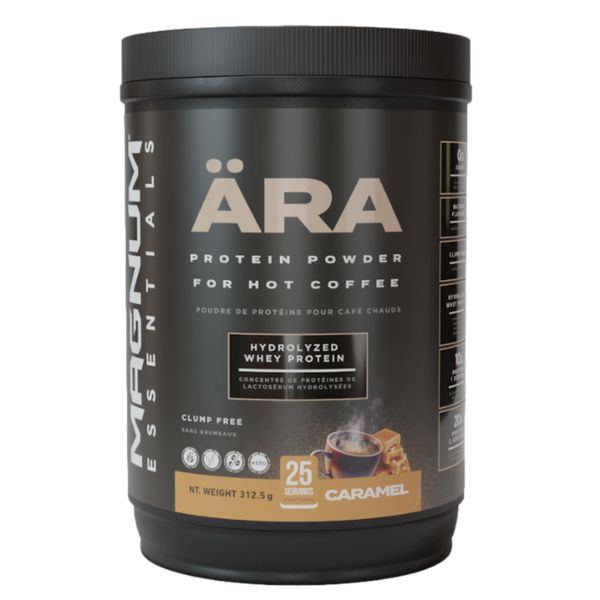 Allo Ära Caramel High Protein Powder Tub for Hot Coffee | Gluten-Free, Sugar-Free | 20 Grams | Dissolves in Hot Lattes, Matcha, Tea, Hot Chocolate | 325g