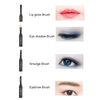 4 in 1 Telescopic Makeup Brushes Set, Lip Eyebrow Eyeshadow Cosmetic Brushes Mini Portable Retractable Face Makeup Brushes Kits for Travel(black)