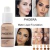 Glamza Phoera Foundation Full Coverage Makeup Set - 24hr Long Lasting Oil Control - Soft Smooth Matte Flawless Concealer Cream - Inc x8 30ml Foundation & Silicone Blender Sponge (102 Nude)