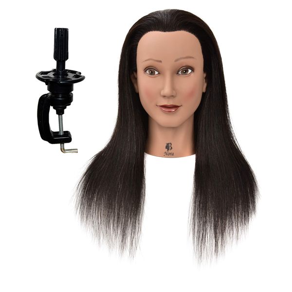 HairZtar 100% Human Hair 24 " Mannequin Head Hairdresser Training Head Manikin Cosmetology Head (NORA)