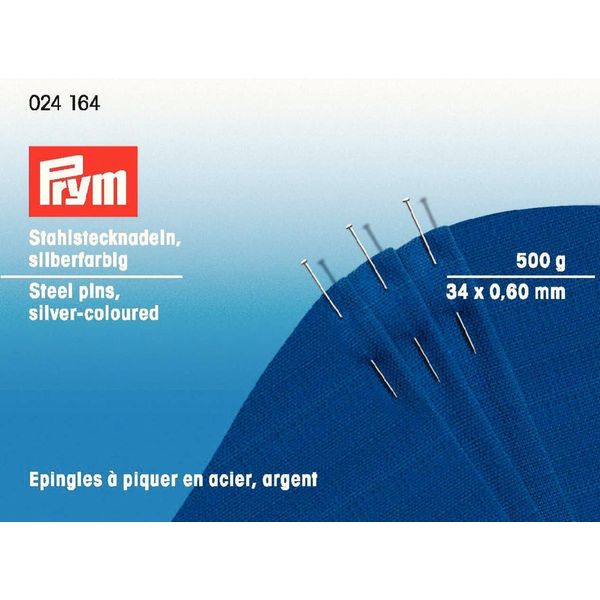 Prym Head Pins, Steel, Silver, 500g