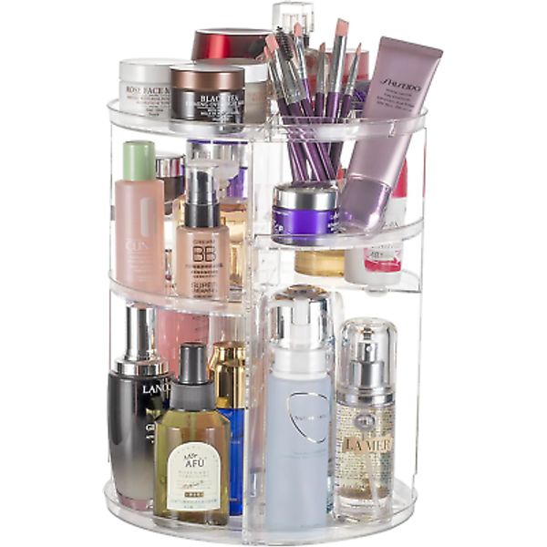 Argox 360° Rotating Makeup Organizer, Skincare Storage Box, Cosmetic Display for