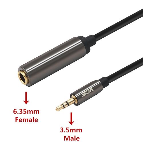 VCE Headphone Adapter 3.5mm Male to 6.35mm Female Audio Jack Adapter Converter 20cm