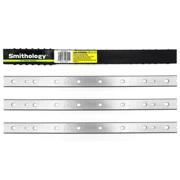 Smithology Planer Blades - 13-Inch Replacement Blades for DEWALT DW735 DW735X Planer (DW7352), Made of High-Speed Steel, Set of 3 Planer Knives, SMTPBM01-3