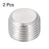 uxcell Hex Countersunk Plug Stainless Steel Pipe Fitting NPT Male Thread Socket Pipe Adapter Connector 3/8NPT, 2pcs