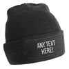Flox Creative Adult's Beanie Hat in Black Any Text Here