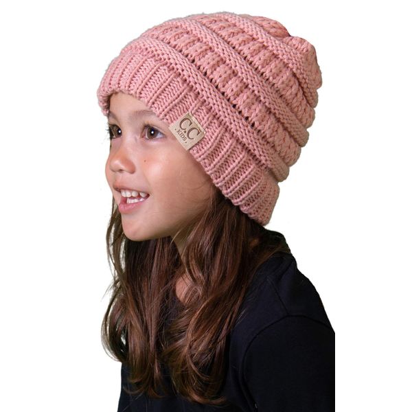 Kids Beanie (NO POM) - Indi Pink