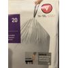 Code V 20 Ct SIMPLEHUMAN Custom Fit WHITE Trash Bags Can Liners Refill Size Pack