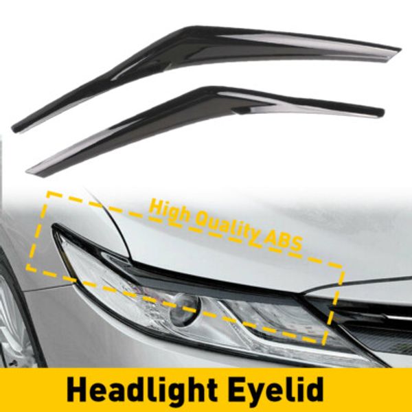 FOR TOYOTA CAMRY SE 2018-2022 XSE GLOSSY BLACK HEADLIGHT EYELID COVER EYEBROWS