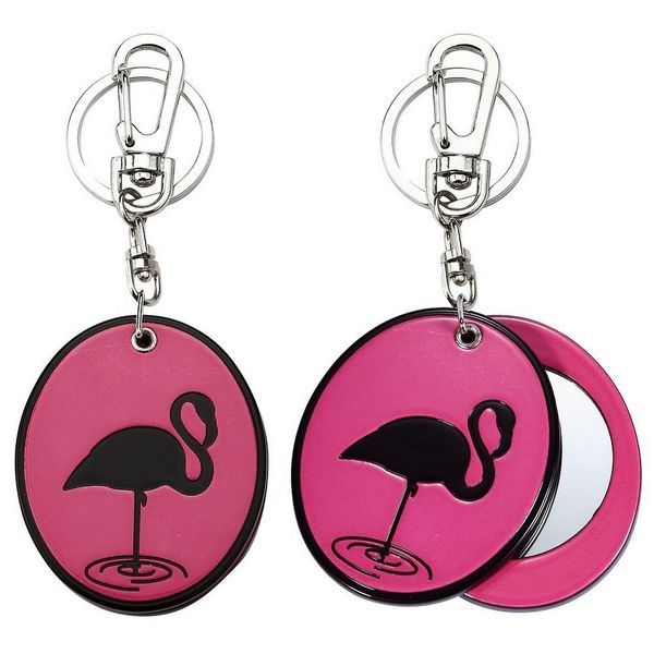Keyring Flamingo Compact Mirror Made with Acrylic by JOE COOL