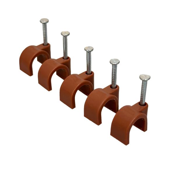 Brown Round Cable Clips (10mm)