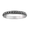 Silverly Women's 925 Sterling Silver Oxidized Simple Bead Studded Thin Band Ring