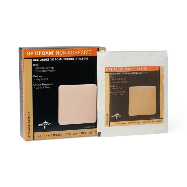 Optifoam Nonadhesive Foam Wound Dressing 4" x 4"