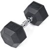 JFIT Rubber Hex Dumbbells, Single, 45 LB