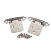 100 Pair Self Closing Cabinet Door Variable Overlay Hinges Satin Nickel 495-SN