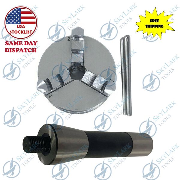 65mm Mini Lathe Chuck 3 Jaw Self Centering14x1 Thread With R8 Arbor 
