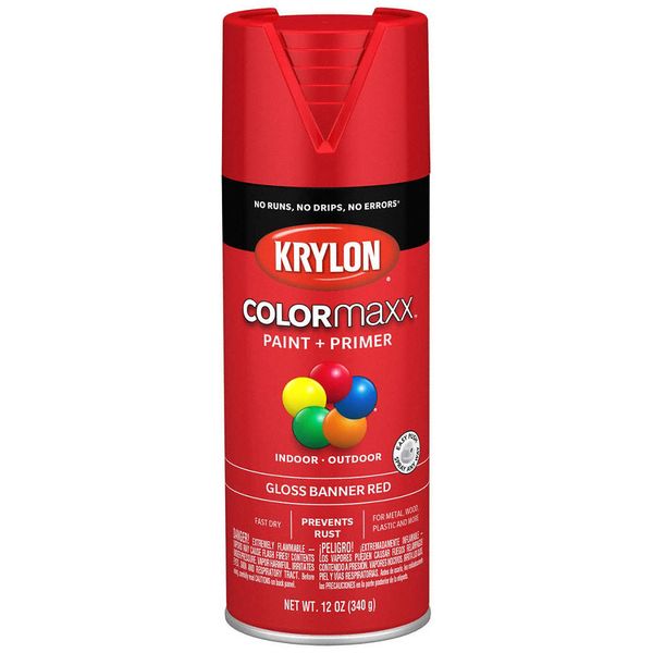 COLORMAXX K05503007 Spray Paint,Gloss,Banner Red,12 oz 800T36