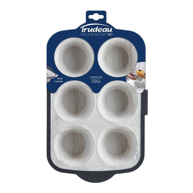 Marble Effect Trudeau Structure Silicone PRO 8.5 x 4.5-Inch Loaf Pan Twin Pack 
