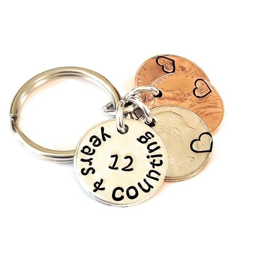 12 Years and Counting 12th Anniversary Lucky Two Wedding Year Pennies and a Dime
