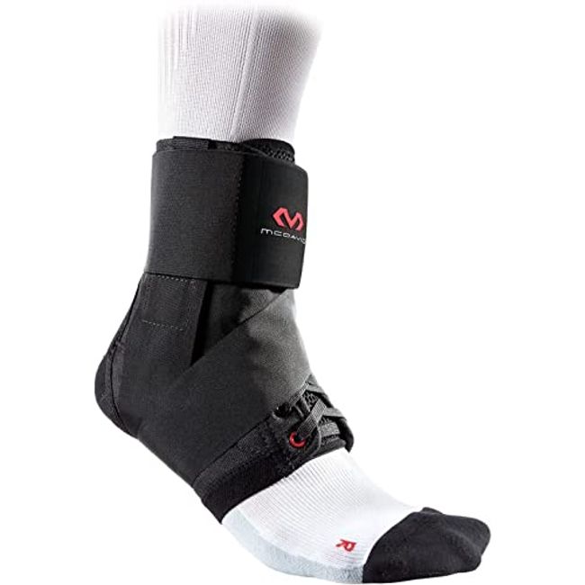 McDavid Level 3 Ankle Brace with Straps, Black, Large, 1 Count