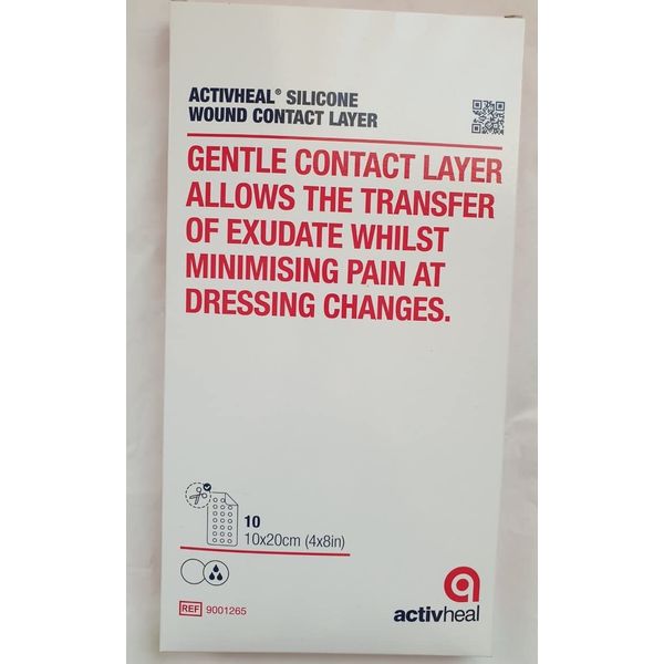 ACTIVHEAL Silicone Wound Contact Layer STERILE Dressing - 10CM X 20CM