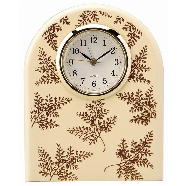 [Aizu Lacquerware] 18-14-1 Ivory Table Clock Shinobu Size 12x9.6x4.8cm