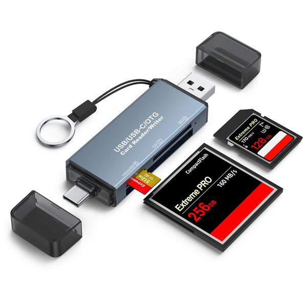 CF Card Reader, LUONOCAN CompactFlash Reader, Microsd SD Card Reader, USB type-c, Multi-Card Reader, Compatible with Og Memory Card Reader