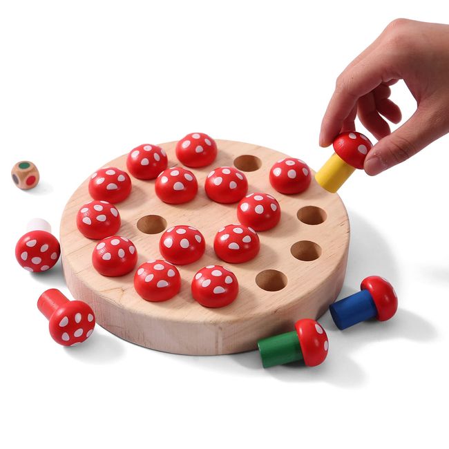 Wooden Mushroom Toys, Memory Chess, Board Game, Memory Matching, Memory Chess, Educational Toys, Puzzles, Family Games, Elementary School Students, Family, Party Games, Building Blocks, Brain