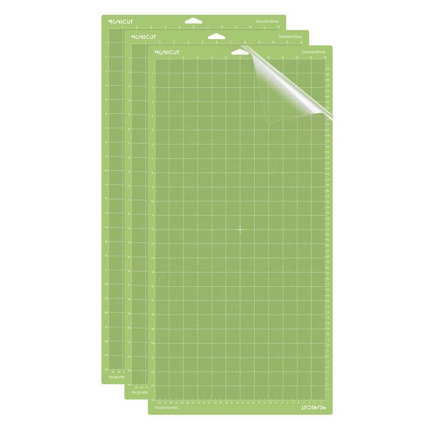 Monicut 12x24 Standardgrip Cutting Mat for Cricut Maker 3/Maker/Explore 3/Air 2/Air/One, 3 Pcs Non-Slip Flexible Cutting Mats for Crafts, Quilting, Sewing and all Arts