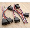 RUNCCI-YUN 6PCS Micro USB Socket 4-pin4 Wire Soldering Jack Waterproof USB Socket Pigtail Cable Extension Power Cable Micro USB Socket Panel Mount Connector (Black)