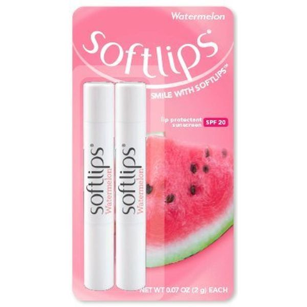 Softlips Watermelon Lip Protectant/Sunscreen 2 Count (Pack of 1)