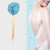 Arswin Loofah Back Scrubber for Shower,Wooden Handle Bath Sponge Lufa Shower Brush, Soft Nylon Mesh Back Cleaner Washer, Body Brush for Women&Kids Bathroom Shower Accessories (Blue)