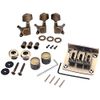 Alnicov Combo Kits Bronze Saddle Bridge Tuning Pegs Control Knobs Strap Locks Wrenches Screws Washers for 3 String Cigar Box Guitar