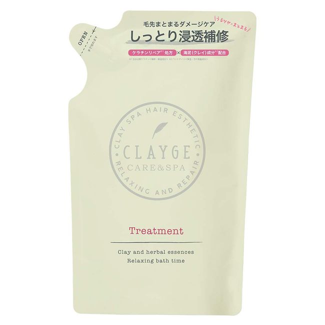 CLAYGE Treatment D, 15.2 fl oz (440 ml) Refill, Hot and Cold Head Spa, Moist and Gather