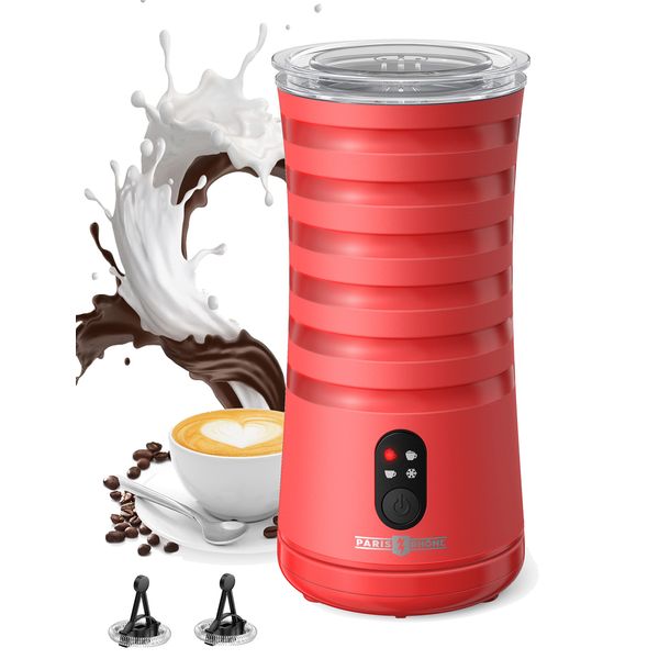 PARIS RHÔNE Milk Frother, 4-in-1 Automatic Coffee Frother, 240ml, 400w, Non-Slip Stylish, Hot & Cold Electric Milk Warmer with Temperature Control, Auto Shut-Off for Coffe, Latte, Cappuccino