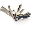 Genuine Keytec X Multi Tool Included, Multi-Function Key Case, Compact, Key Storage Tool, Carabiner & Expansion Pack Included (Navy/Silver Rim)