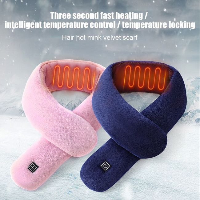 USB Heated Neck Warmer Scarf Electric Massage Heating Neckerchief Soft Neck  Wrap